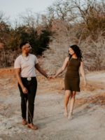 Young black couple enjoying a walk in nature